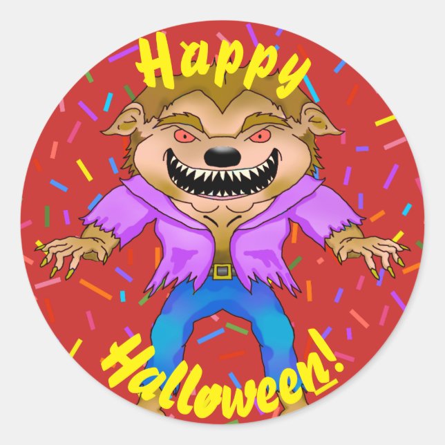 Werewolf Halloween Stickers (Vorderseite)