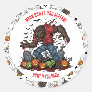 🐺 Werewolf Halloween Stickers & Labels 🎃 💀