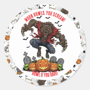 🐺 Werewolf Halloween Stickers & Labels 🎃 💀