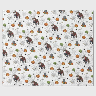 🐺 Werewolf Halloween Wrapping Paper 🎃 💀 Geschenkpapier