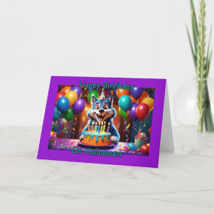 Werewolf Happy Birthday zu Halloween Karte