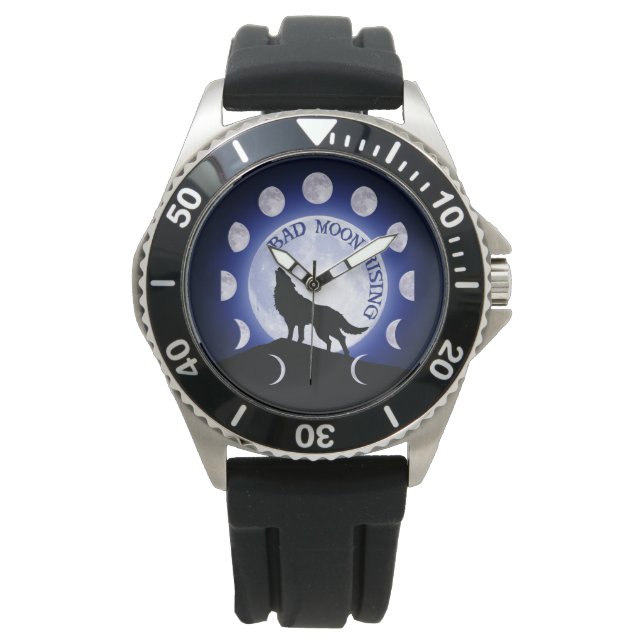 Werewolf Moon Phase Bad Moon Watch Armbanduhr (Vorderseite)