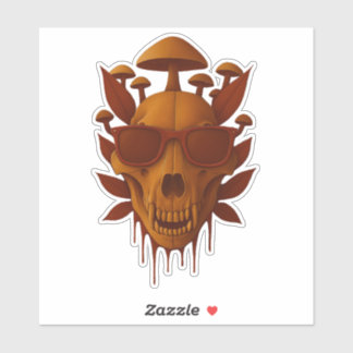Werewolf Mushroom Skull Aufkleber