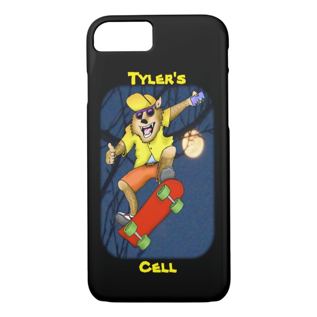 Werewolf Skateboarder Handy Case (Rückseite)