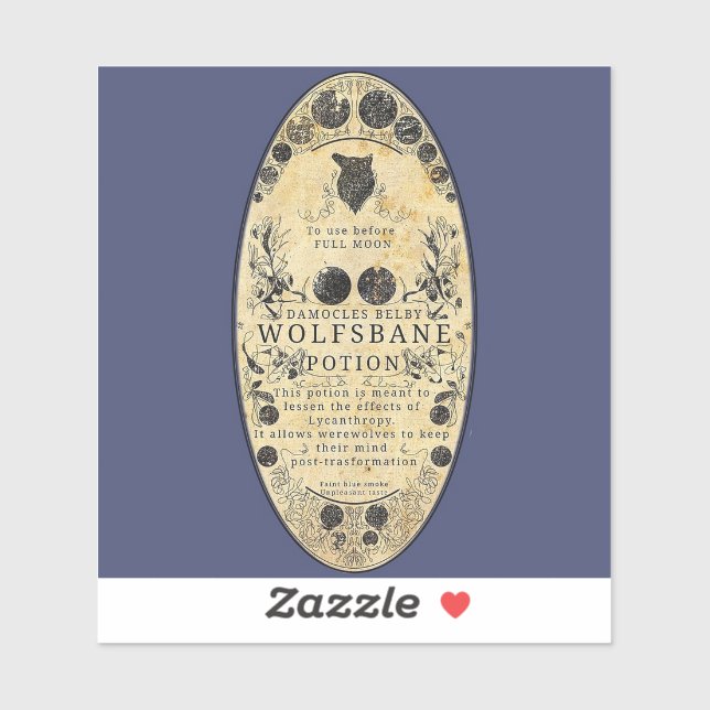 Werewolf-Tränenlabel wolfsbane Aufkleber (Blatt)