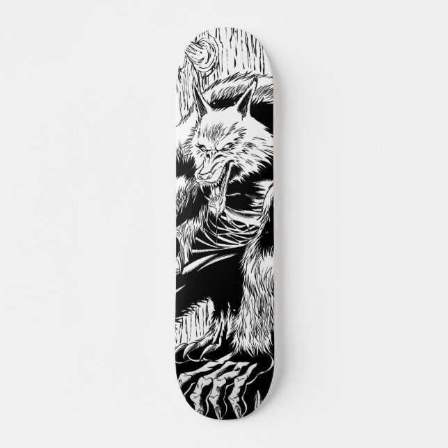 Werewolfschwarzweiss-Skateboard Skateboard (Vorne)