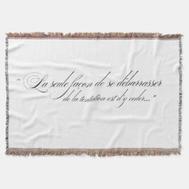 Werfen Sie Blanket mit französischem Skripttext Decke
