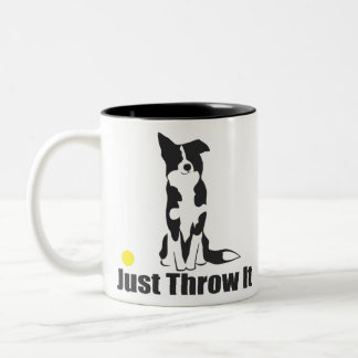 Werfen Sie es einfach | Border-Collie-Hund Zweifarbige Tasse