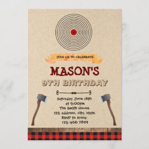 Werfende Party Einladung des Hatchet