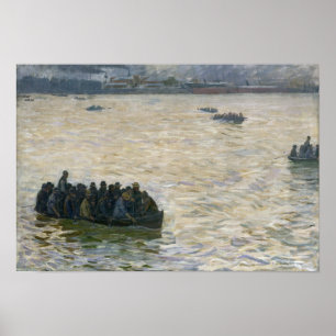 Werft-Arbeitskräfte, die Zuhause auf der Elbe Poster