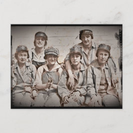 Werftarbeiter der Gruppe in Wharf Postkarte