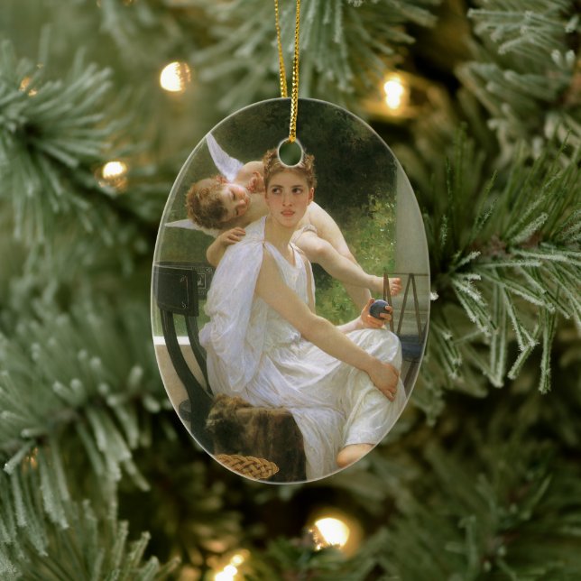 Werk unterbrochen von Bouguereau, Angel Portrait Keramikornament (Baum)