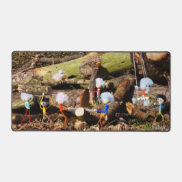 Werkende Fubby's in hun houtzagerij. Schreibtischunterlage