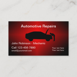 Werkkarten für die Reparatur von coolem Auto Visitenkarte