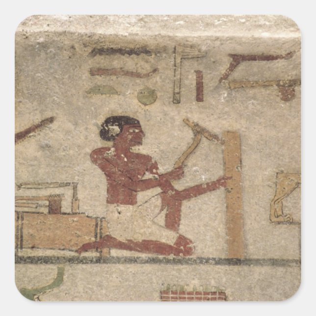 Werkstatt des Zimmermanns Quadratischer Aufkleber (Vorderseite)