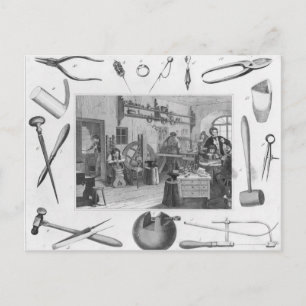 Werkstatt und wichtigste Schmuckwerkzeuge, 1810 Postkarte