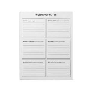 Werkstattnotizen Holzbearbeitung & DIY-Organisatio Notizblock