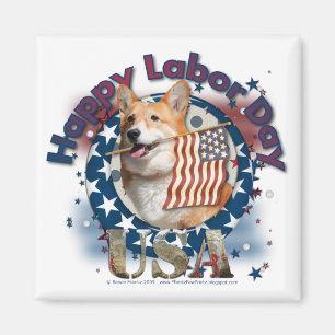 Werktag - fahnenschwenkend - Corgi - Owen Magnet