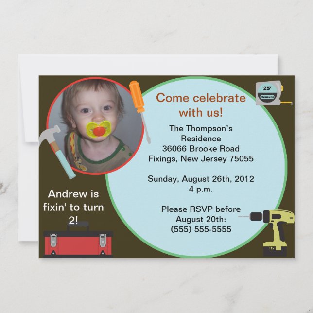 Werkzeug-Geburtstags-Einladung Einladung (Vorderseite)