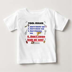 Werkzeug ordnet humorvolle hölzerne baby t-shirt