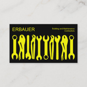 Werkzeuge des Handels - Gelb auf schwarz Visitenkarte
