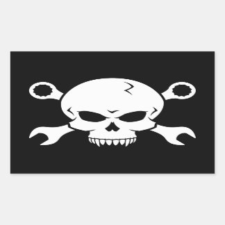 Werkzeuge des Schädel-"n" - schrauben Sie Piraten Rechteckiger Aufkleber