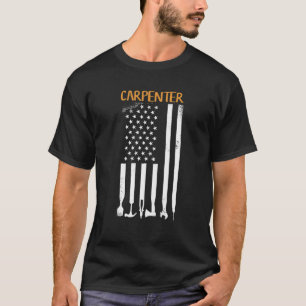 Werkzeuge des Zimmermannes US-amerikanische Flagge T-Shirt