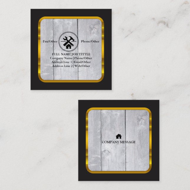 Werkzeuge für beruflich-Builder-Tischlerwerkzeuge Quadratische Visitenkarte (Vorne/Hinten)