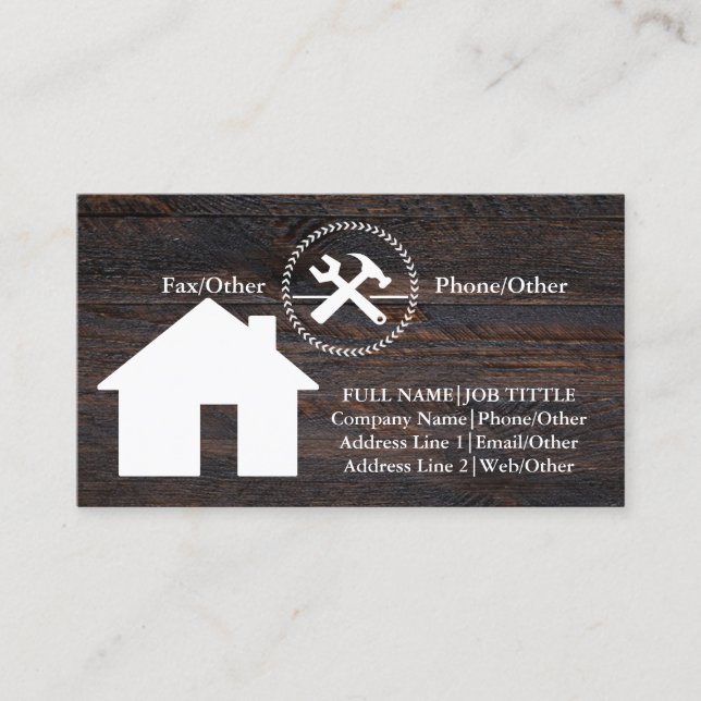 Werkzeuge für beruflich-Builder-Tischlerwerkzeuge Visitenkarte (Vorderseite)