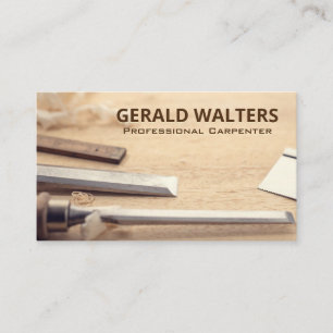 Werkzeuge für die Holzbearbeitung von Zimmerleuten Visitenkarte