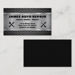 Werkzeuge für die Reparatur von Auto für Metallkon Visitenkarte