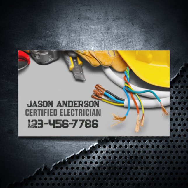 Werkzeugen für Baureparatur, Elektro Visitenkarte (Construction Repair Contractor Tools Electrician Business Card)