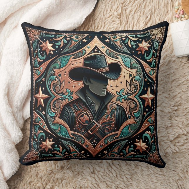 Werkzeugleder Print Cowboy Kissen (Decke)