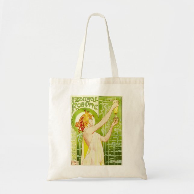 Wermut Alphonse Mucha Robette Taschen-Tasche Tragetasche (Vorne)