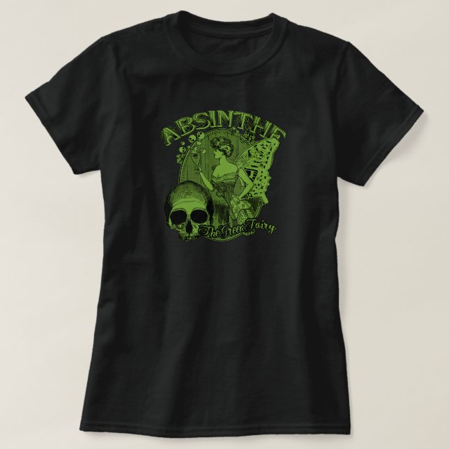 Wermut-grüne feenhafte Dame T-Shirt (Design vorne)