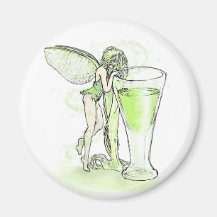 Wermut-La-Gebühr Verte Fee mit Glas (kein Text) Magnet