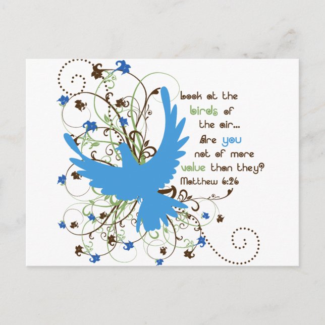 Wert der Vögel Postkarte (Vorderseite)