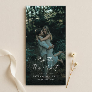 Wert des Wartens   Verzögerte elegante Hochzeitsfo Save The Date