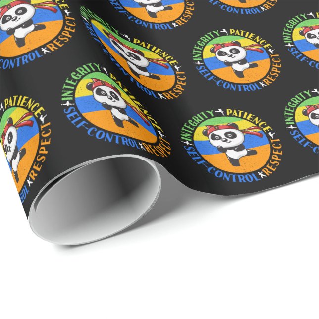 Werte für Kampfkunst - Boys Karate Mindset Geschenkpapier (Rolleneckpunkt)