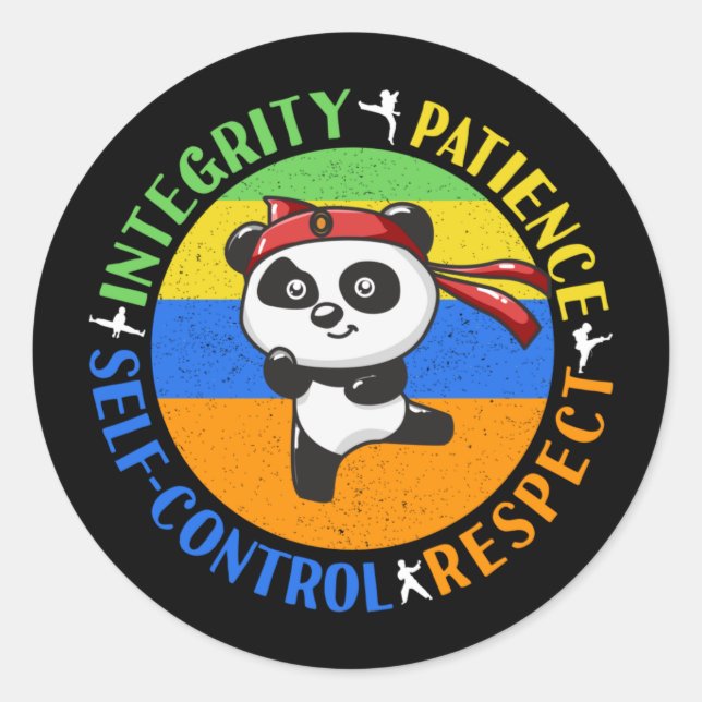 Werte für Kampfkunst - Boys Karate Mindset Runder Aufkleber (Vorderseite)