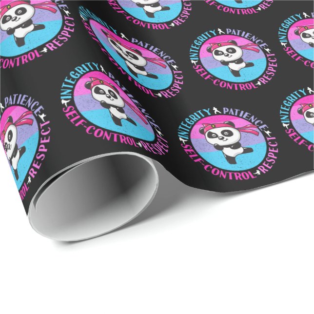 Werte für Kampfkunst - Girly Karate Mindset Geschenkpapier (Rolleneckpunkt)
