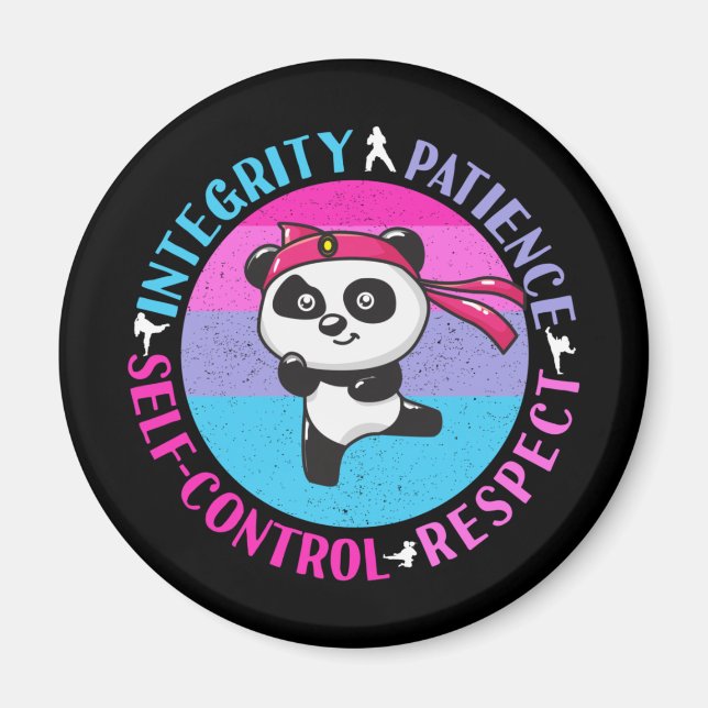 Werte für Kampfkunst - Girly Karate Mindset Magnet (Vorne)