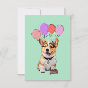 Wertschätzung Frischer Minzgrüner Corgi-Welpe Gebu Dankeskarte