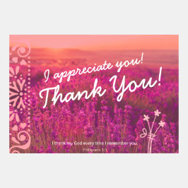 Wertschätzung und Dank mit Blume Field