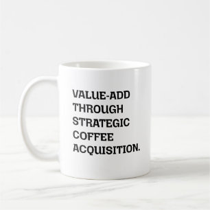 Wertschöpfende strategische Kaffeeakquisition Kaffeetasse