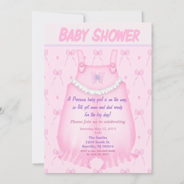 Wertvoll Baby Girl Babydusche Einladung (Vorderseite)