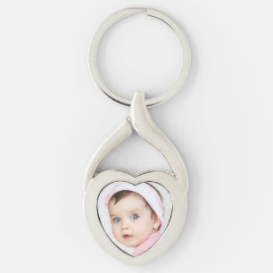 Wertvoll Baby Girl Silver Heart Keychain Geschenk Schlüsselanhänger