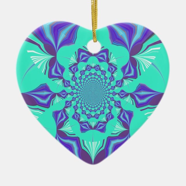 Wertvoll Blau Keramik Ornament (Vorne)