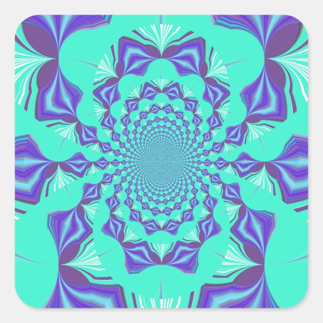 Wertvoll Blau Quadratischer Aufkleber (Vorderseite)