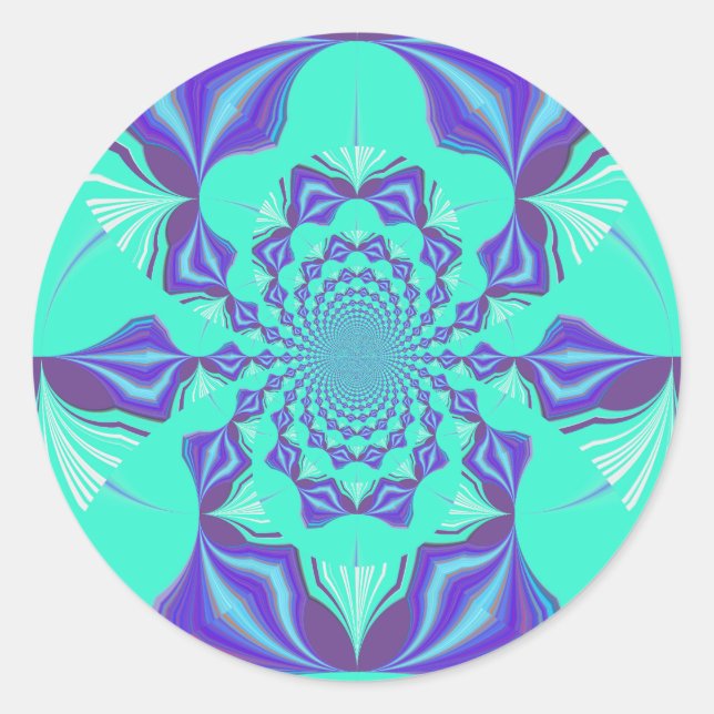 Wertvoll Blau Runder Aufkleber (Vorderseite)